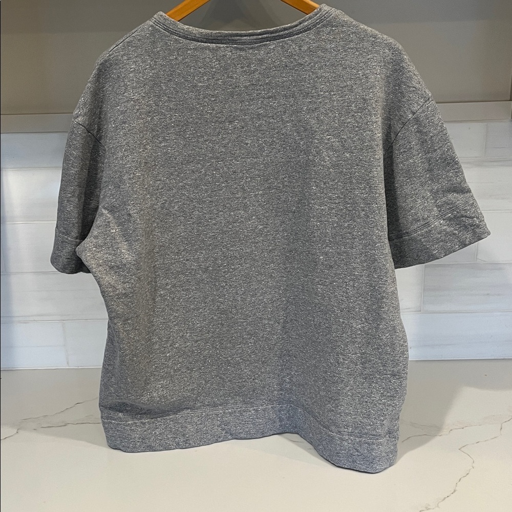 MSGM Milano Boxy Gray French Terry Short Sleeve Sweatshirt IT 48/ US M - Picture 7 of 8